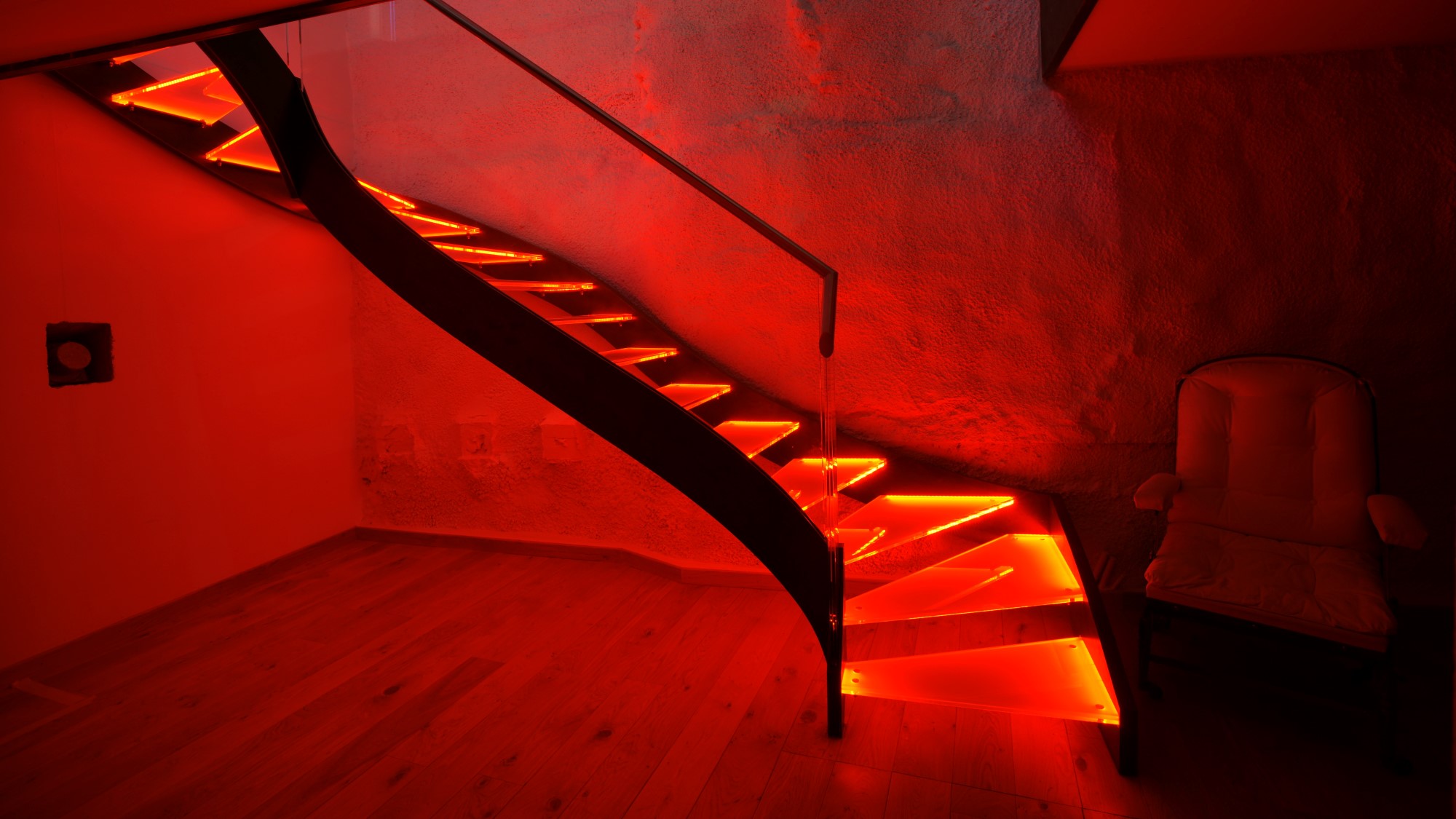 stair with LED light