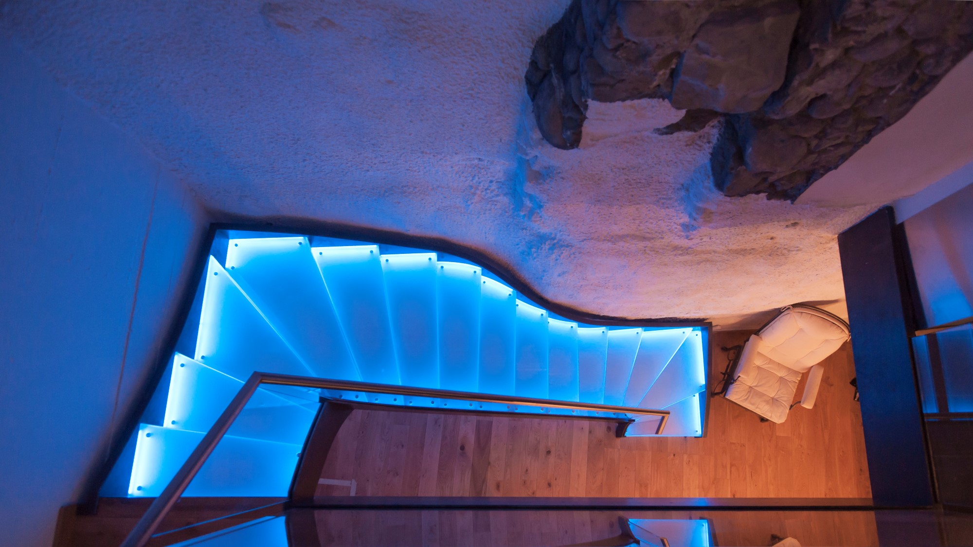 stair with LED light