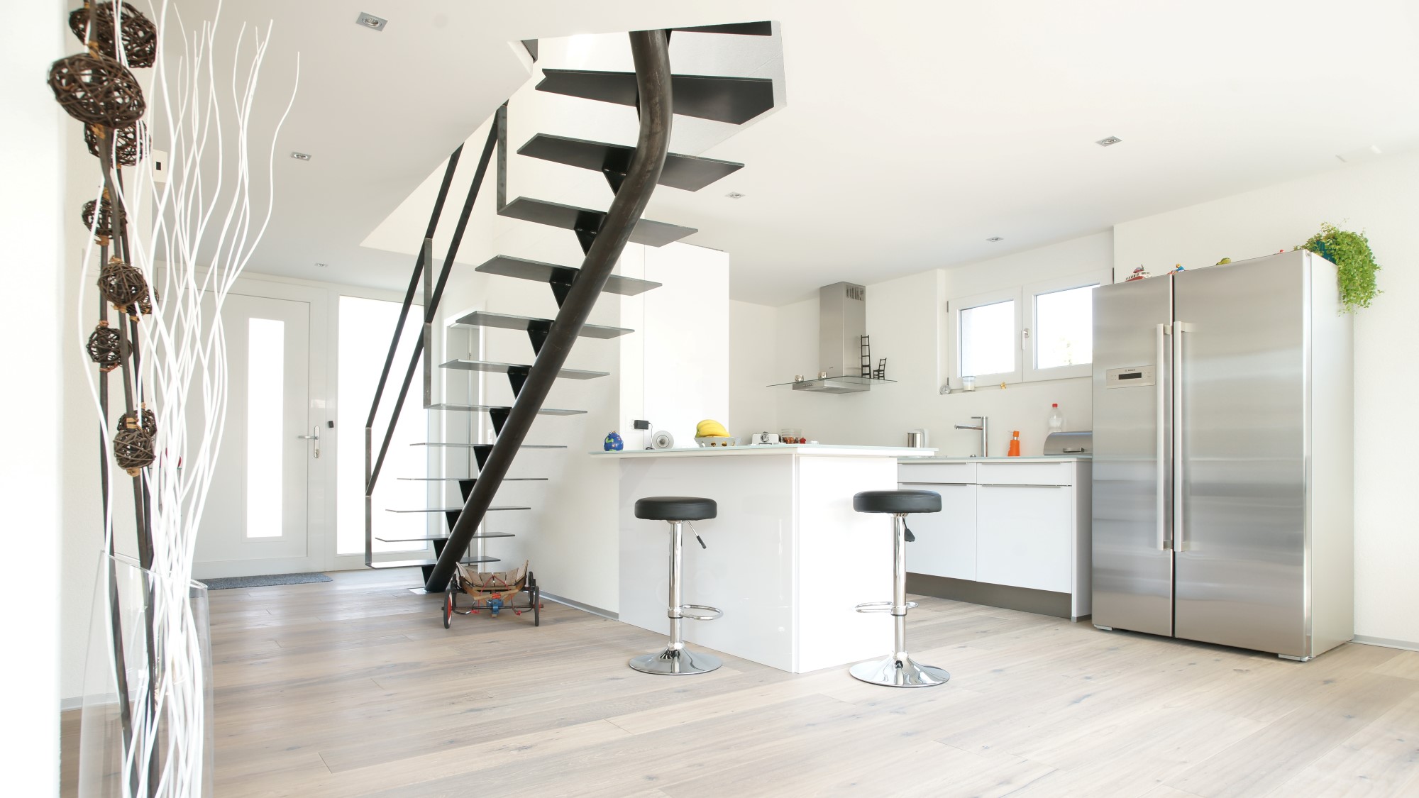 Einholmtreppe gebogen 