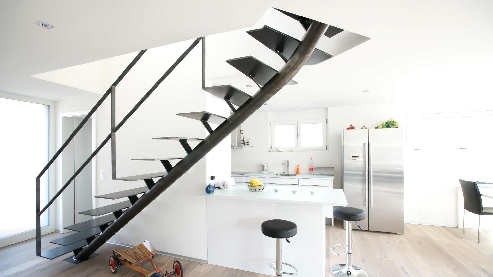Einholmtreppe Rundrohr