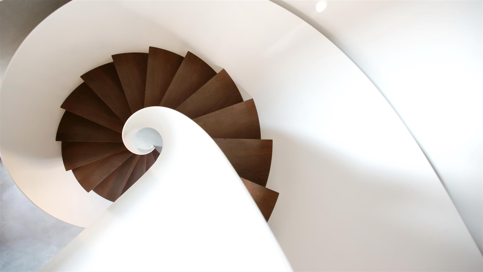 helical staircase white